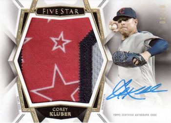 2019 Topps Five Star - Five Star Autographed Jumbo Patch #AJP-CK Corey Kluber Front