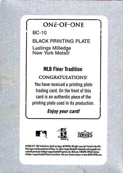 2006 Fleer Tradition - Blue Chip Prospects Printing Plates Black #BC-10 Lastings Milledge Back