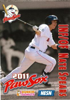 2011 Dunkin' Donuts NESN Pawtucket Red Sox #NNO Nate Spears Front