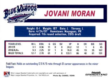 2019 Grandstand Pensacola Blue Wahoos #NNO Jovani Moran Back