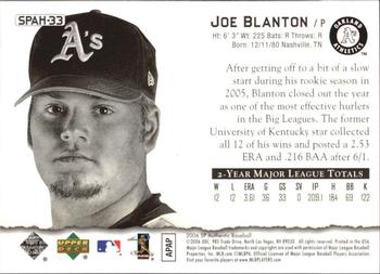 2006 SP Authentic - Baseball Heroes #SPAH-33 Joe Blanton Back