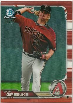 2019 Bowman Chrome - Orange Refractor #57 Zack Greinke Front