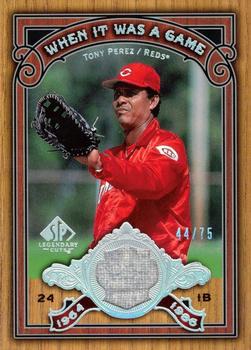 2006 SP Legendary Cuts - When It Was A Game Materials #WG-TP Tony Perez Front