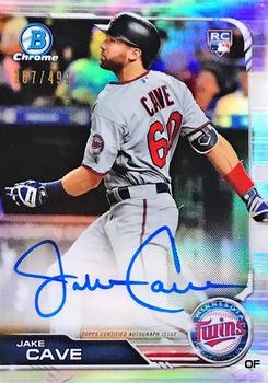 2019 Bowman Chrome - Rookie Autographs Refractor #CRA-JC Jake Cave Front