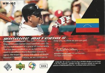 2006 SPx - Winning Materials #WM-MC Miguel Cabrera Back