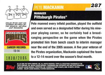 2006 Topps - Gold #287 Pete Mackanin Back