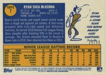 2019 Topps Heritage Minor League - Blue Border #7 Ryan McKenna Back