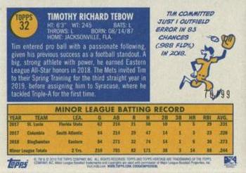 2019 Topps Heritage Minor League - Blue Border #32 Tim Tebow Back
