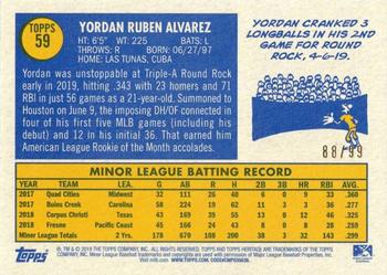 2019 Topps Heritage Minor League - Blue Border #59 Yordan Alvarez Back