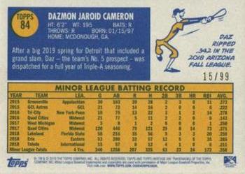 2019 Topps Heritage Minor League - Blue Border #84 Daz Cameron Back