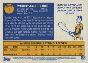 2019 Topps Heritage Minor League - Black Border #1 Wander Franco Back