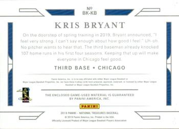 2019 Panini National Treasures - Bat Knobs #BK-KB Kris Bryant Back
