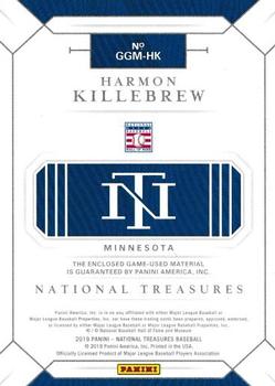 2019 Panini National Treasures - Game Gear Materials Holo Gold #GGM-HK Harmon Killebrew Back