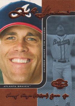 2006 Topps Co-Signers - Changing Faces Blue #DUO-B 61 Tim Hudson / Chipper Jones Front