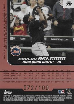 2006 Topps Co-Signers - Changing Faces Silver Red #DUO-C 70 Carlos Delgado / Pedro Martinez Back
