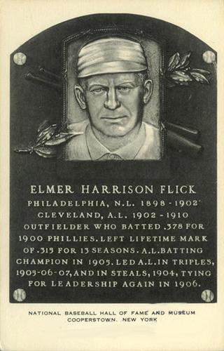 1956-63 Artvue Hall of Fame Plaque Postcards (Type 2) #NNO Elmer Flick Front