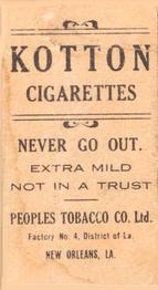 1911-16 People's Tobacco Kotton (T216) #NNO George Gibson Back