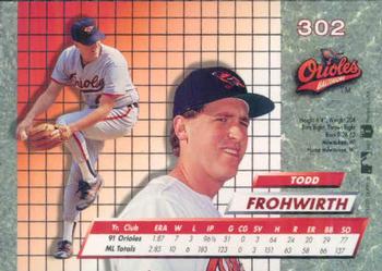 1992 Ultra #302 Todd Frohwirth Back