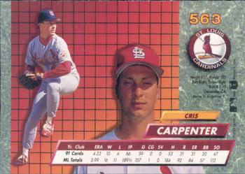 1992 Ultra #563 Cris Carpenter Back