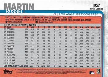 2019 Topps Update - Rainbow Foil #US41 Russell Martin Back