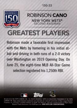 2019 Topps Update - 150 Years of Professional Baseball #150-33 Robinson Cano Back