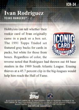 2019 Topps Update - Iconic Card Reprints #ICR-34 Ivan Rodriguez Back