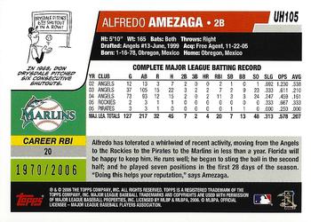 2006 Topps Updates & Highlights - Gold #UH105 Alfredo Amezaga Back