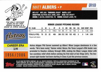 2006 Topps Updates & Highlights - Gold #UH169 Matt Albers Back