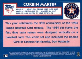 2019 Topps Update - 1984 Topps Baseball 35th Anniversary Chrome Silver Pack #T84U-19 Corbin Martin Back