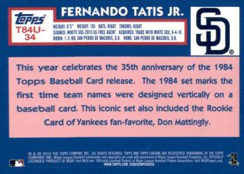2019 Topps Update - 1984 Topps Baseball 35th Anniversary Chrome Silver Pack #T84U-34 Fernando Tatis Jr. Back