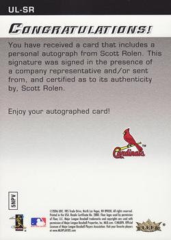 2006 Ultra - Autographics #UL-SR Scott Rolen Back