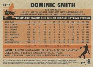 2018 Topps On-Demand Mini - 1983 Topps Red #83-17 Dominic Smith Back