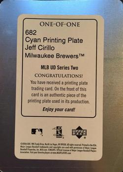 2006 Upper Deck - Printing Plates Cyan #682 Jeff Cirillo Back