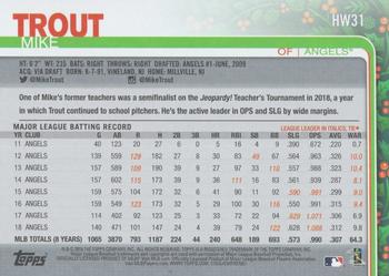 2019 Topps Holiday - Metallic #HW31 Mike Trout Back