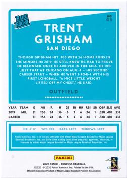 2020 Donruss #43 Trent Grisham Back