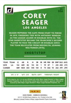 2020 Donruss #106 Corey Seager Back