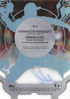 2019 Topps High Tek - High Tek Autographs #HTA-DH Darwinzon Hernandez Back