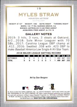 2019 Topps Gallery #19 Myles Straw Back