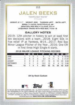 2019 Topps Gallery #22 Jalen Beeks Back