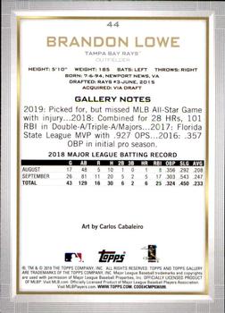 2019 Topps Gallery #44 Brandon Lowe Back