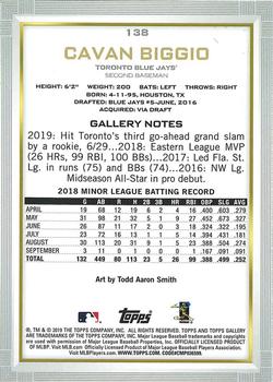 2019 Topps Gallery #138 Cavan Biggio Back