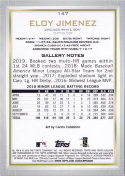 2019 Topps Gallery #147 Eloy Jimenez Back