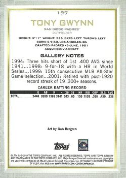 2019 Topps Gallery #197 Tony Gwynn Back