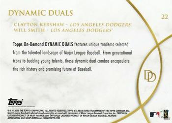 2019 Topps On-Demand Dynamic Duals #22 Clayton Kershaw / Will Smith Back