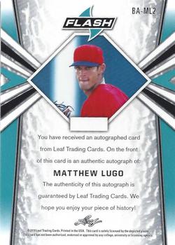 2019 Leaf Flash #BA-ML2 Matthew Lugo Back