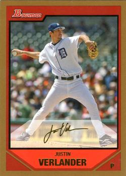 2007 Bowman - Gold #2 Justin Verlander Front