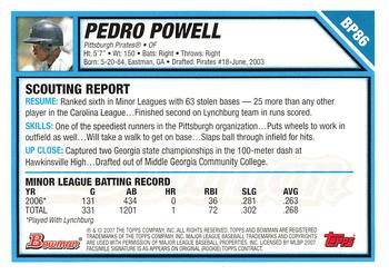 2007 Bowman - Prospects #BP86 Pedro Powell Back