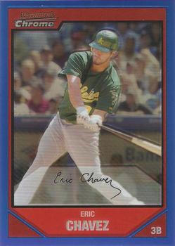 2007 Bowman Chrome - Blue Refractors #105 Eric Chavez Front