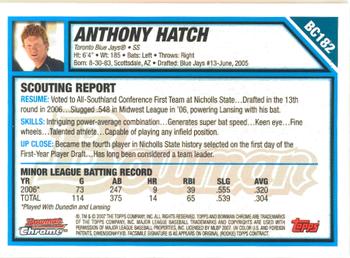 2007 Bowman Chrome - Prospects #BC182 Anthony Hatch Back