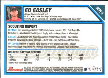 2007 Bowman Draft Picks & Prospects - Prospects Gold #BDPP6 Ed Easley Back